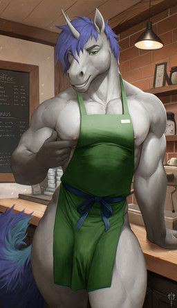 mythology, levsha, abs, anthro, apron