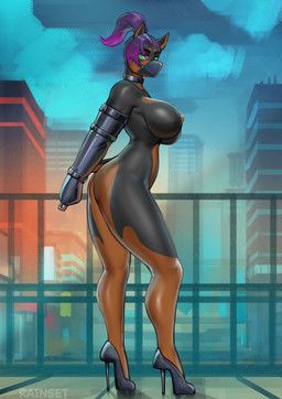 andrea_rayne, rainset, anthro, armbinder, arms_tied