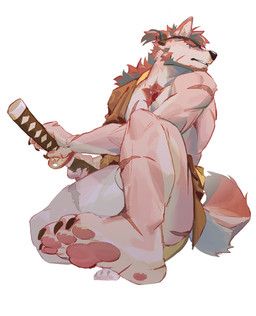 seatohao, anthro, arm_scar, asian_clothing, asian_sword