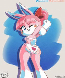 fan_character, jackintaro, anthro, blue_body, bow_ribbon