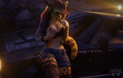 dev4ik, anthro, black_hair, bottomwear, bra