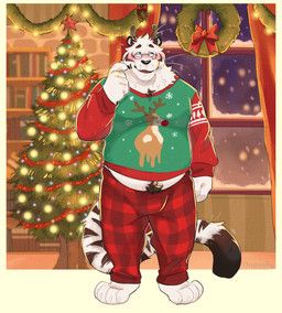 christmas, its_stardog, anthro, barefoot, belly