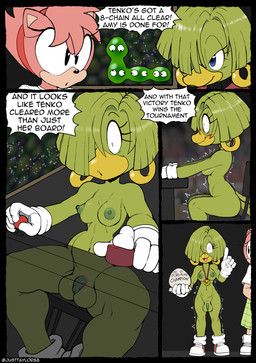 amy_rose, tekno_the_canary, fleetway_comics, puyo_puyo, sega