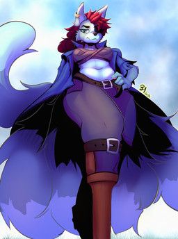keitfa, anthro, bandage, belt, blue_body