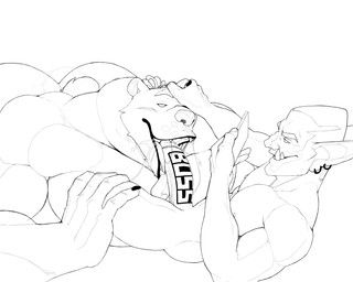 islate, bear, duo, ear_piercing, ear_ring
