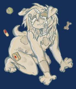 kibblecringe, accessory, all_fours, ambiguous_gender, anthro