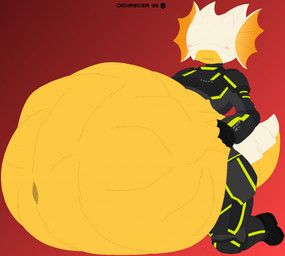 democratic_bug, helldivers, ochrecer, abdominal_bulge, anthro