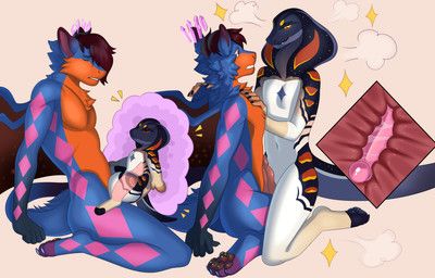 mythology, gnolub, ambiguous_penetration, anthro, arm_support