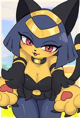 palworld, pocketpair, eyzmaster, anthro, black_clothing