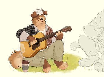 its_stardog, ambiguous_species, anthro, black_nose, bottomwear