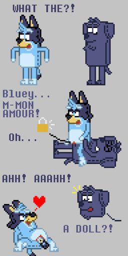 bluey_(series), anonymous_artist, aged_up, animate_inanimate, anthro