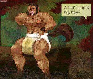 ianicine, arm_hair, beard, blush, bodily_fluids