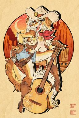 jazzybatty, acoustic_guitar, anthro, barely_contained, barely_contained_breasts