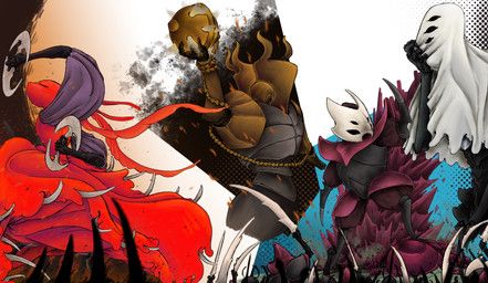 crust_king_khann, last_judge, skarrsinger_karmelita, widow_(hollow_knight:_silksong), hollow_knight:_silksong