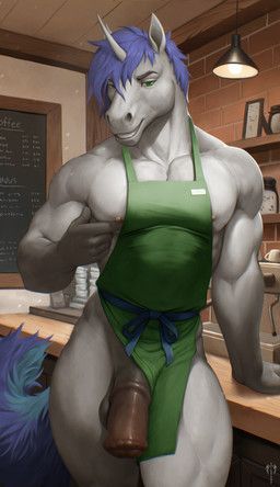 mythology, levsha, abs, anthro, apron