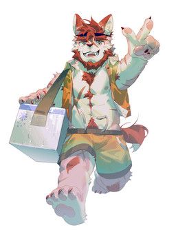 seatohao, abs, anthro, beard, blush