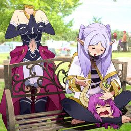 aura_the_guillotine, fern_(frieren), frieren, frieren_beyond_journey's_end, ievan_polkka
