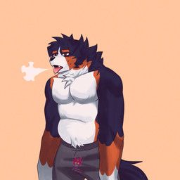 nylix69, anthro, bottomwear, brown_eyes, canid