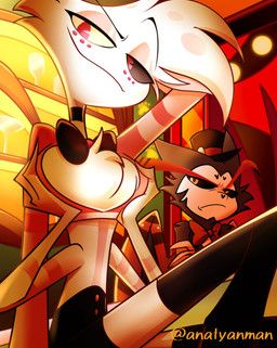 angel_dust, husk_(hazbin_hotel), hazbin_hotel, hellaverse, anatyanman