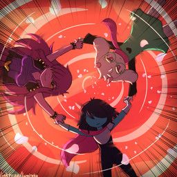 kris_dreemurr, ralsei, susie_(deltarune), deltarune, undertale_(series)