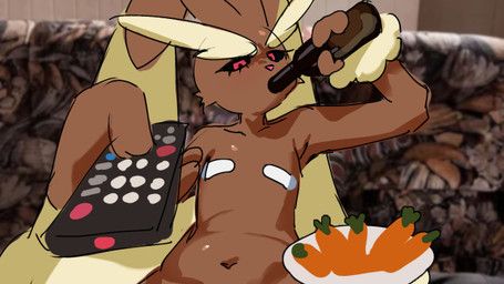 nintendo, pokemon, sipping_beer_on_a_couch_stock_image, fruitcrunchi, anthro
