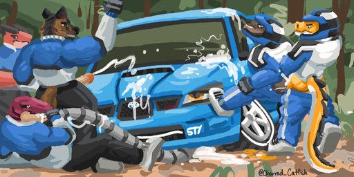 subaru, subaru_wrx_sti, charred_catfish, anthro, armor