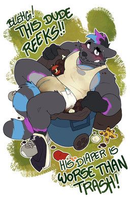amomon, 5_fingers, abdl, anthro, apple_core