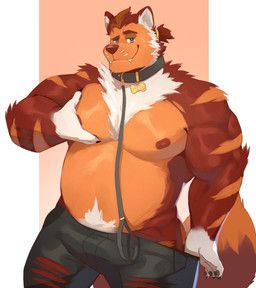 vraalucs, cilok, anthro, belly, black_bottomwear