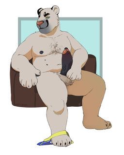 nastyspook, anthro, balls, bear, black_body