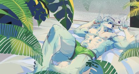 seatohao, abs, anthro, barazoku, black_nose