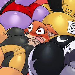 diane_foxington, loona_(helluva_boss), nick_wilde, roxanne_wolf, scp-1471-a