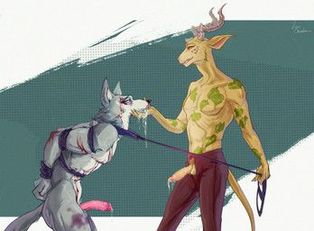 legoshi_(beastars), melon_(beastars), beastars, lirium_chevalier, after_oral