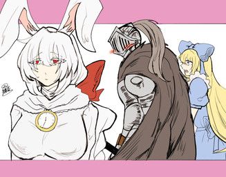 alice_(black_souls), grimm_(black_souls), node_(black_souls_2), distracted_boyfriend, umi_geppei_ryokucha