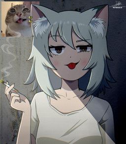 yaniko_satou, chainsmoker_cat, rigby_the_cat, the-butcher-x, animal_humanoid