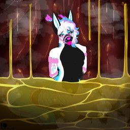 glitchfemboy, jaypuppy, anthro, arms_tied, ball_gag
