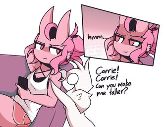 carrie_(giidenuts), riley_(giidenuts), giidenuts, ambiguous_gender, annoyed