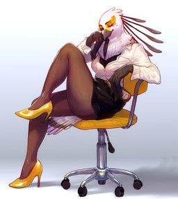 secretary_washimi, aggretsuko, sanrio, kaprettino, accipitriform
