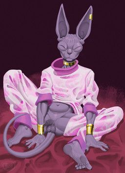 beerus, dragon_ball, dragon_ball_super, tush_(artist), anthro