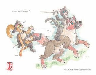 chomper_(puss_in_boots), kitty_softpaws, perrito_(puss_in_boots), puss_in_boots_(dreamworks), dreamworks