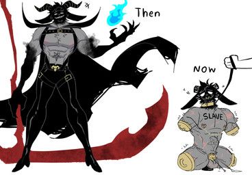 meowsrii, 2_horns, 4_missing_limbs, anthro, before_and_after