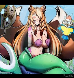maple_(maple_chicken), pinacatte, aquatic, avian, big_breasts