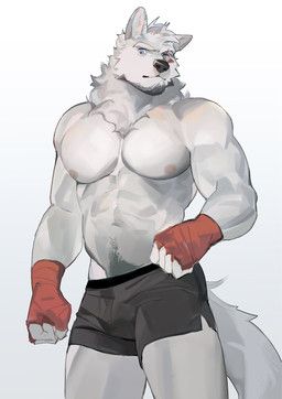 seatohao, abs, anthro, beard, biceps