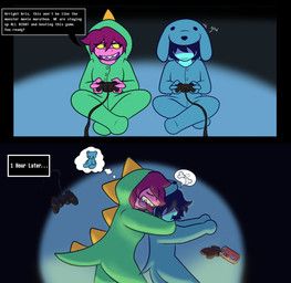 kris_dreemurr, susie_(deltarune), deltarune, undertale_(series), kulekiwi