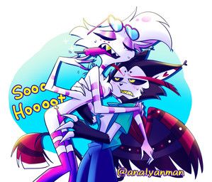 angel_dust, husk_(hazbin_hotel), hazbin_hotel, hellaverse, anatyanman