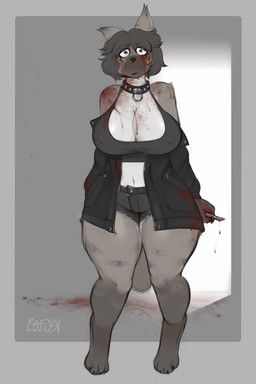 lafux, anthro, big_breasts, black_clothing, blood