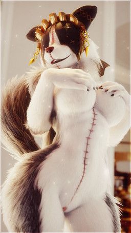 pestonya_shortcake_wanko, overlord_(series), springycharna, abdominal_scar, anthro