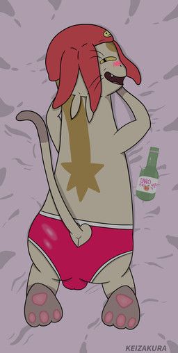 meow_(space_dandy), space_dandy, alcohol_bottle, anthro, aroused