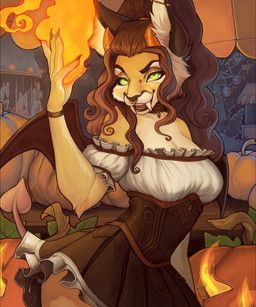 halloween, lionin, varollis, amusement_park, anthro