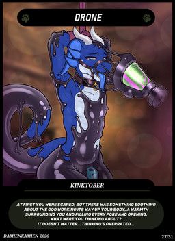 kinktober, mythology, damienkamien, anthro, arms_tied