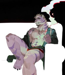 sadiend, seatohao, abs, anthro, bathrobe